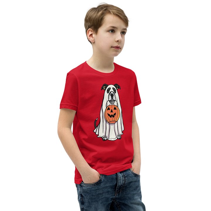 Halloween American Pitbull Terrier(Black & White) Youth T-Shirt product image (2)
