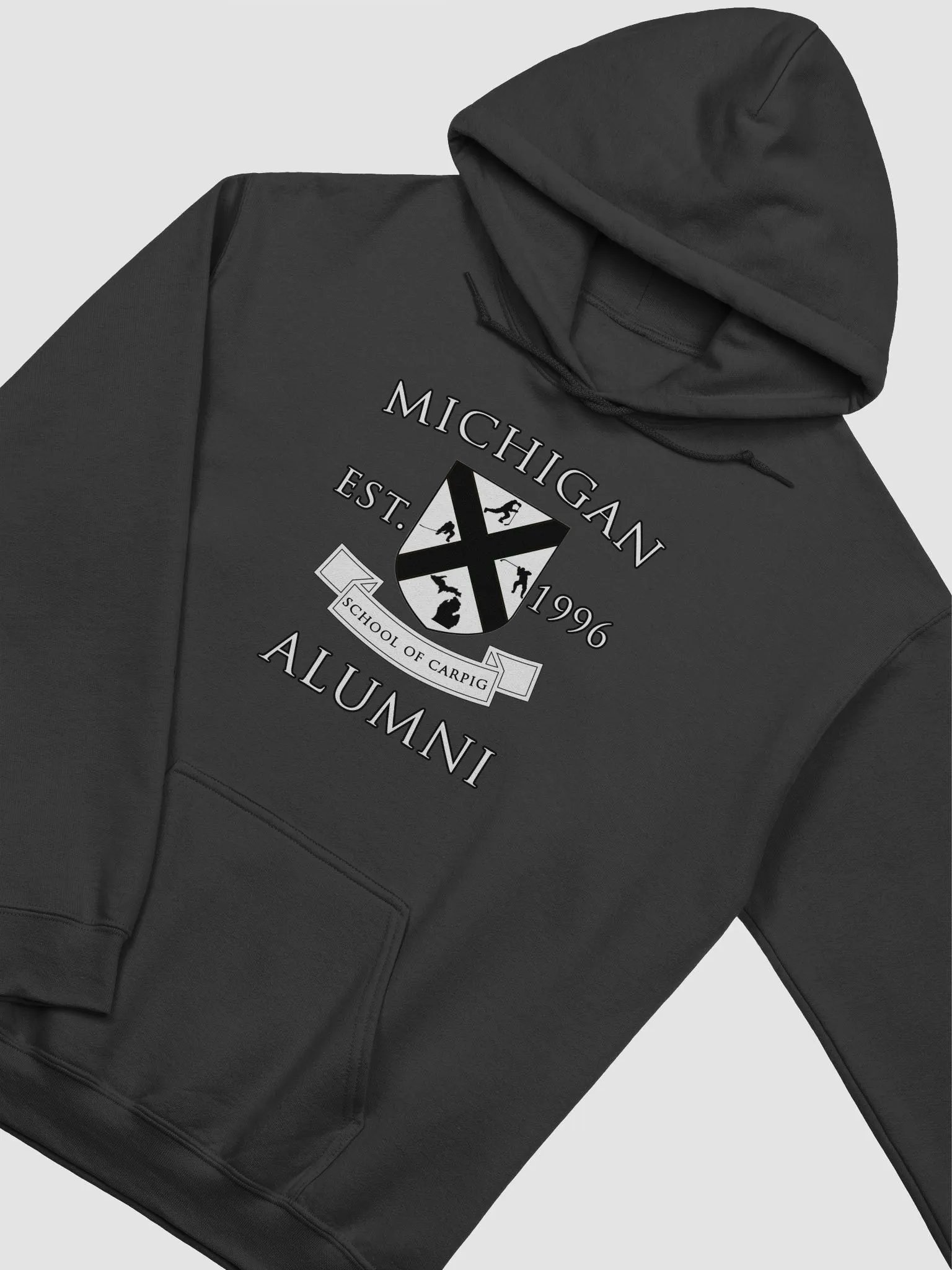 Michigan Alumni Hoodie COLLEGE EDITION (Black & White) product image (5)