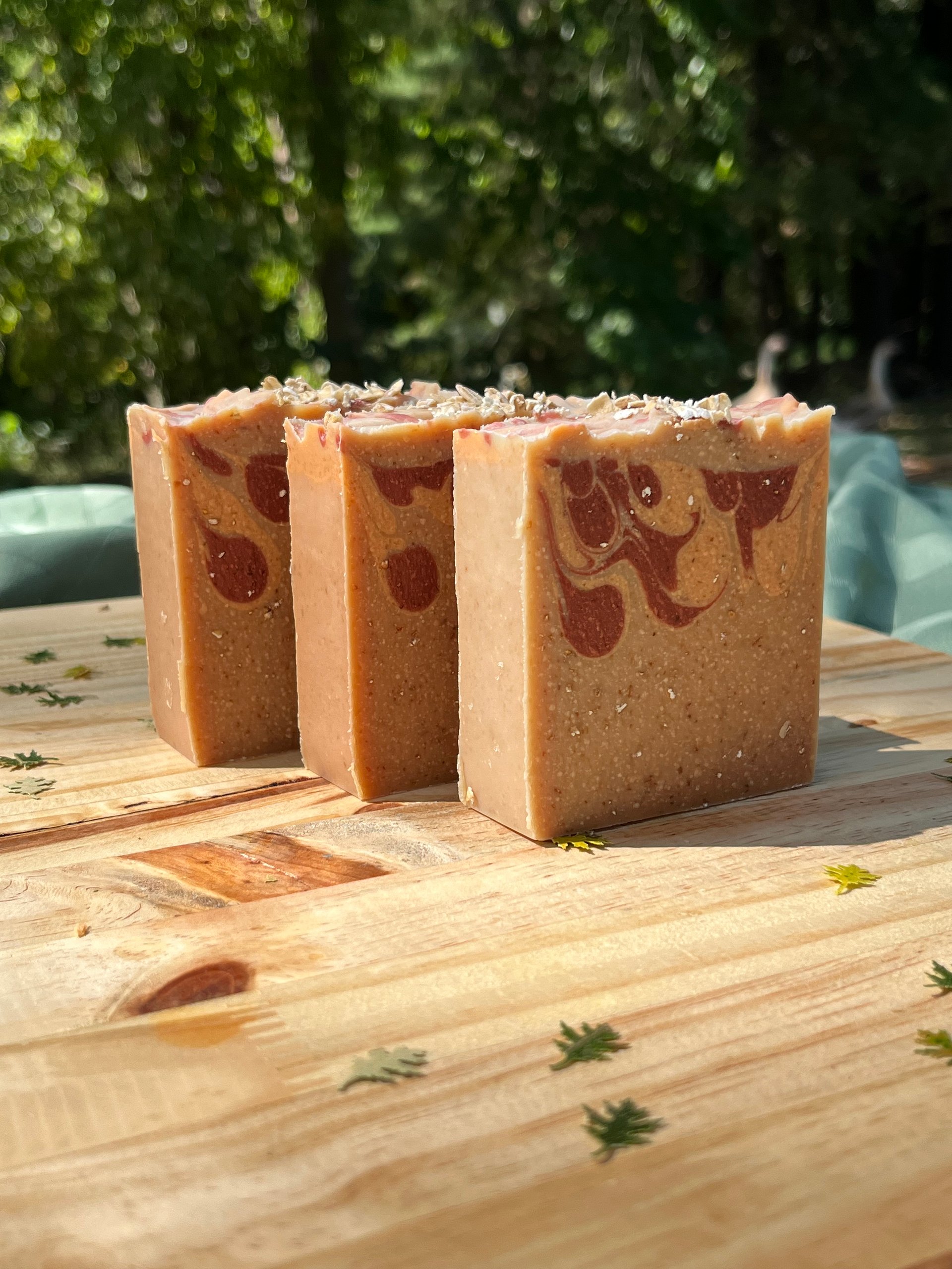 Spiced Apple & Peach Oatmeal Cold Process Goat Milk Soap product image (3)