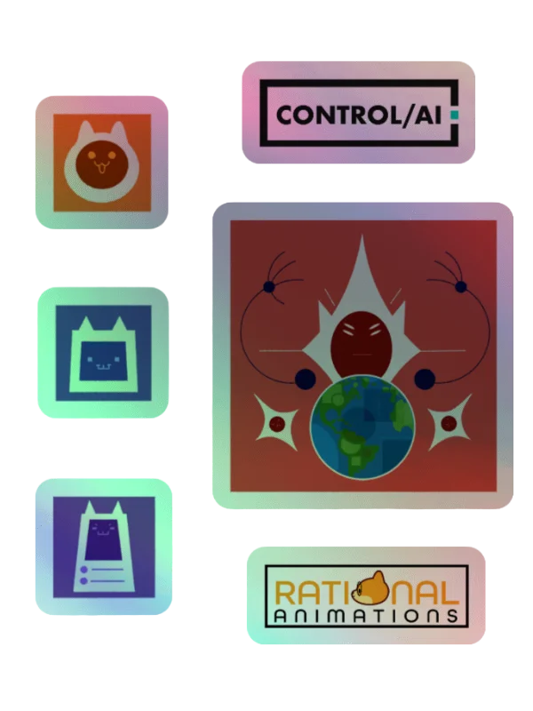 What if AI keeps getting smarter? Holographic Stickers product image (1)