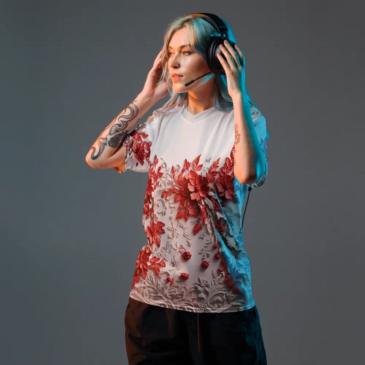 Red rose t shirt product image (1)