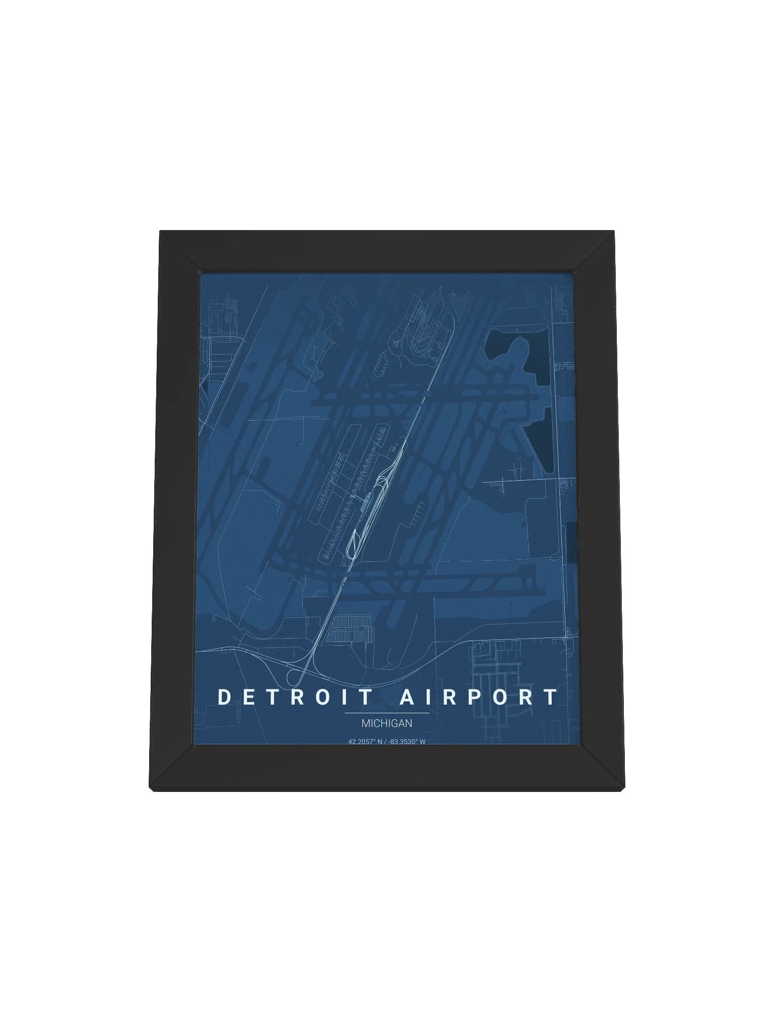 Framed Detroit Airport Blueprint Poster product image (2)