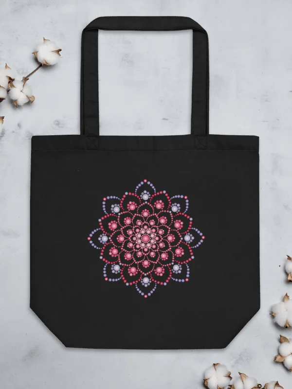 Purple and Pink Dot Mandala Eco-Friendly Organic Tote Bag product image (2)