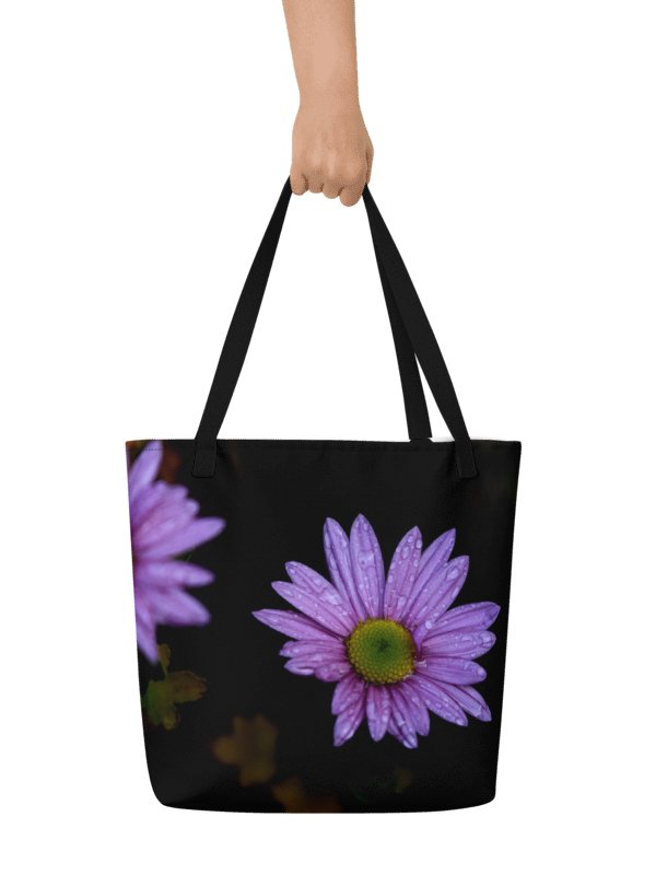 Large tote bag - Pink blossom with dew drops product image (1)