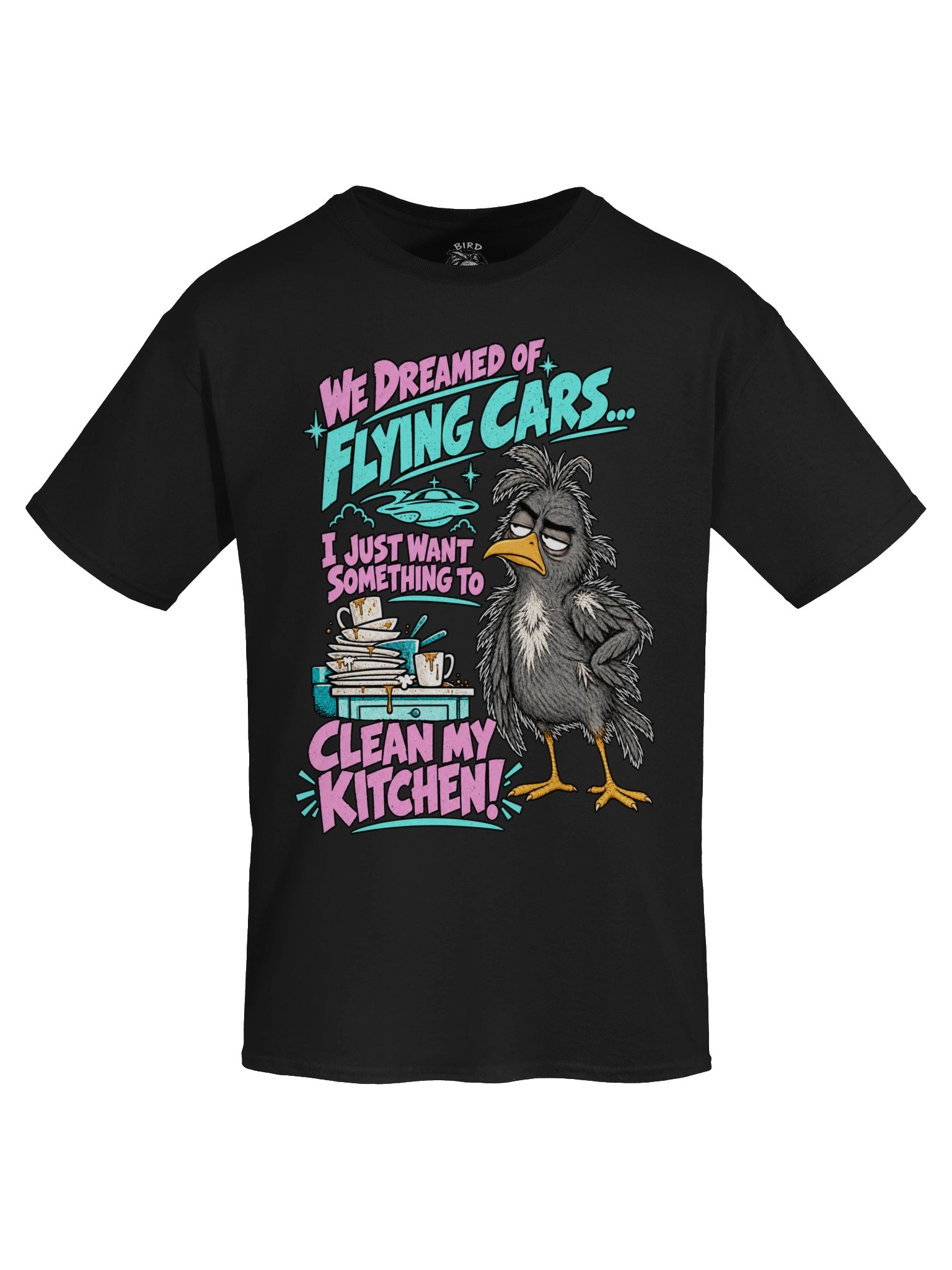 We Dreamed of Flying Cars | Funny Bird T-Shirt | Dark Colours product image (4)