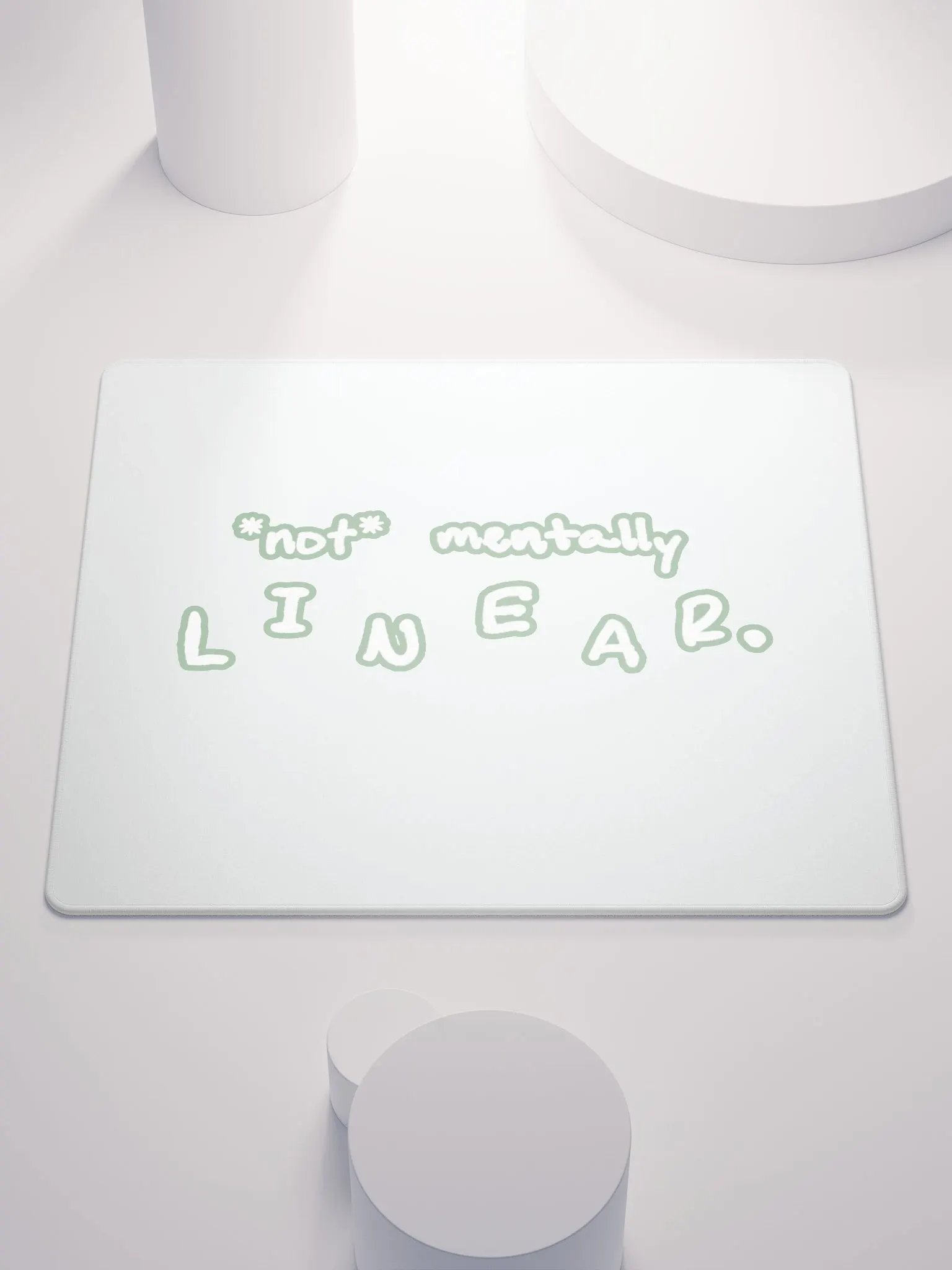 *not* mentally linear (lined design, #96B697) mouse pad product image (1)