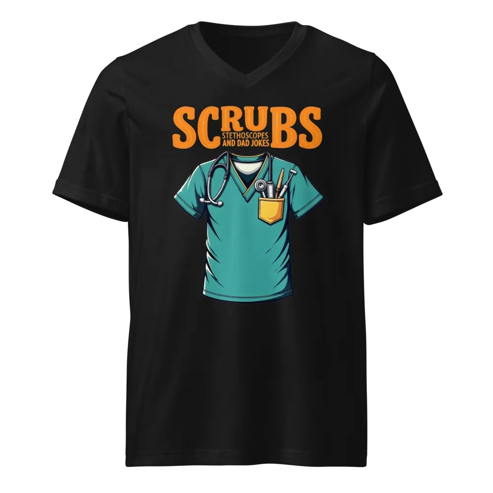 SCRUBS Stethoscopes and Jokers V-Neck Tee product image (1)