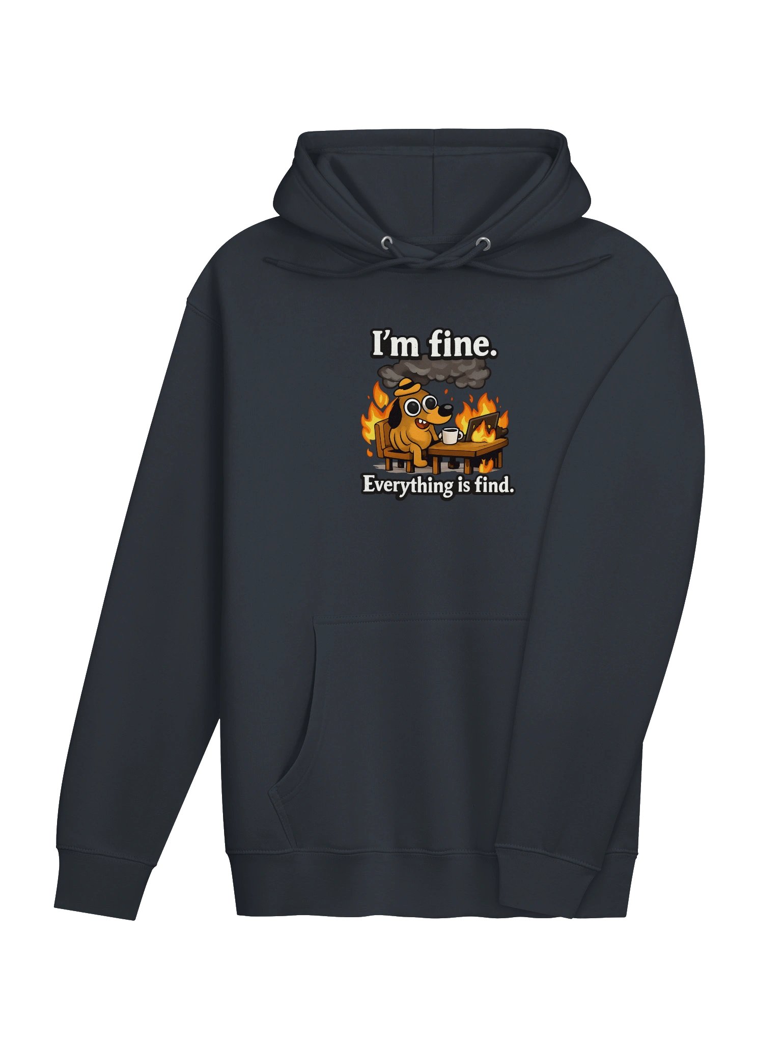 "I'm Fine" Burning Cat Hoodie – Everything is Fine (Funny Anxiety Meme Sweatshirt) product image (4)