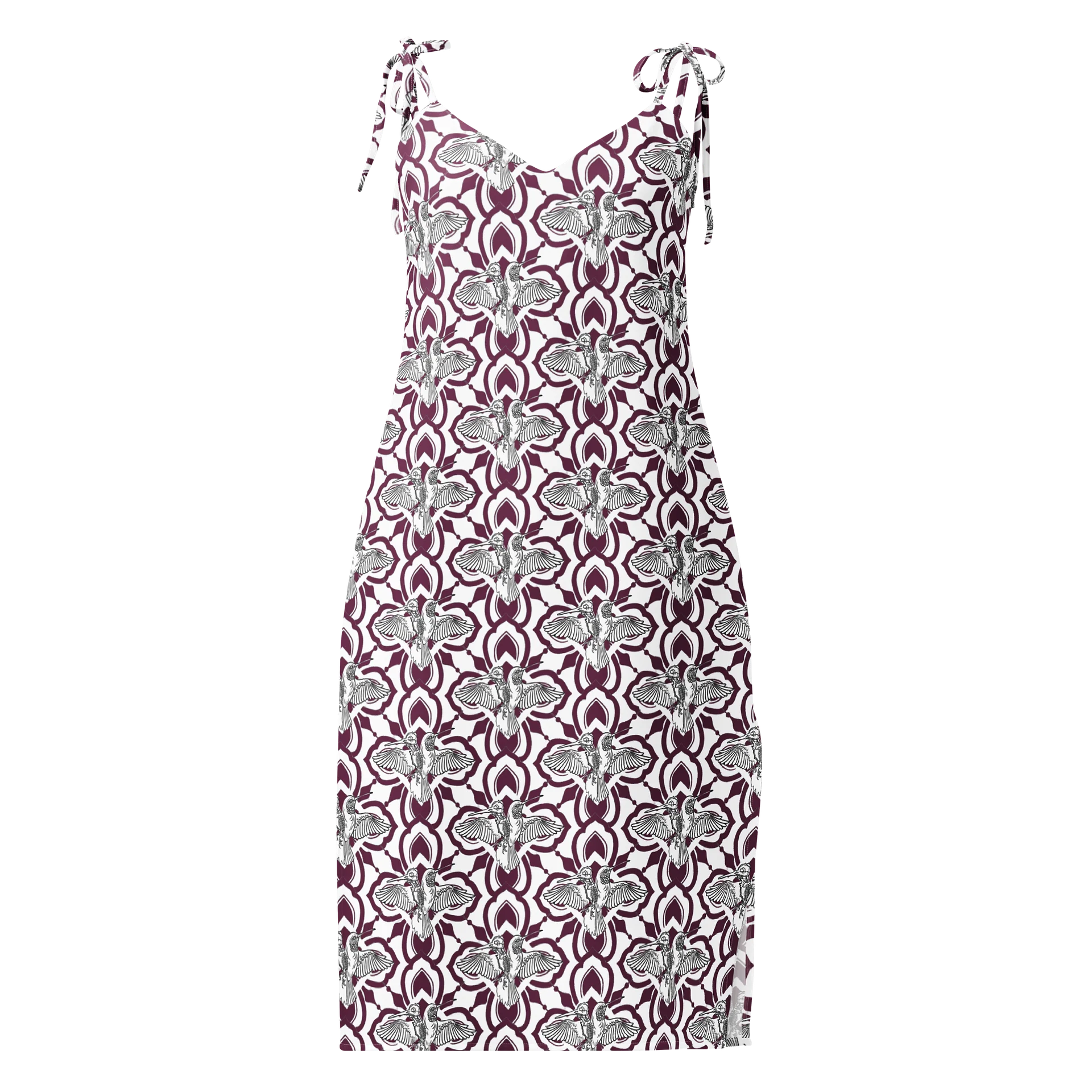 Maroon duality hummingbird Slip Dress product image (1)