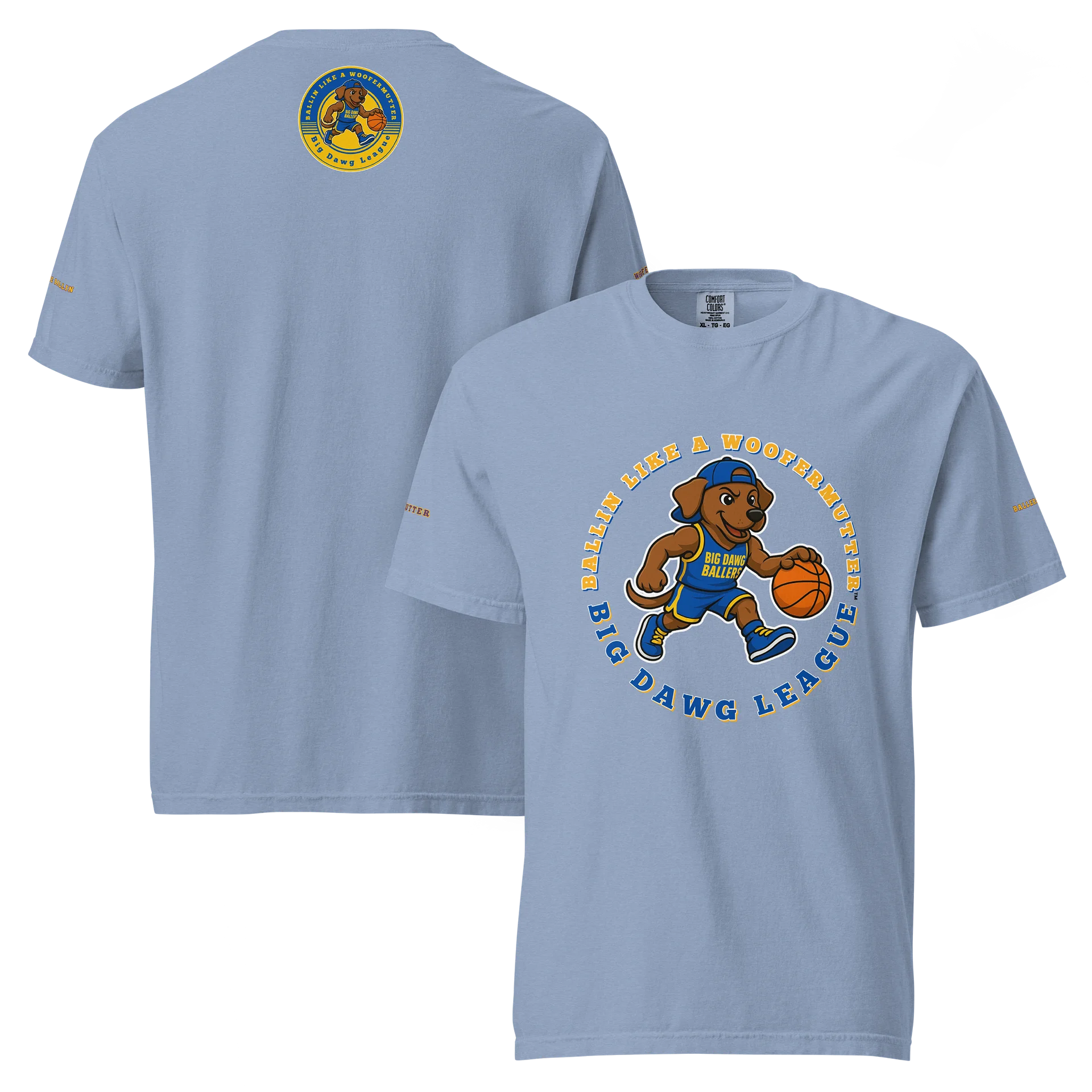 Brown Labrador Ballin Like A WooferMutter™ Unisex Garment-Dyed Heavyweight T-Shirt product image (7)