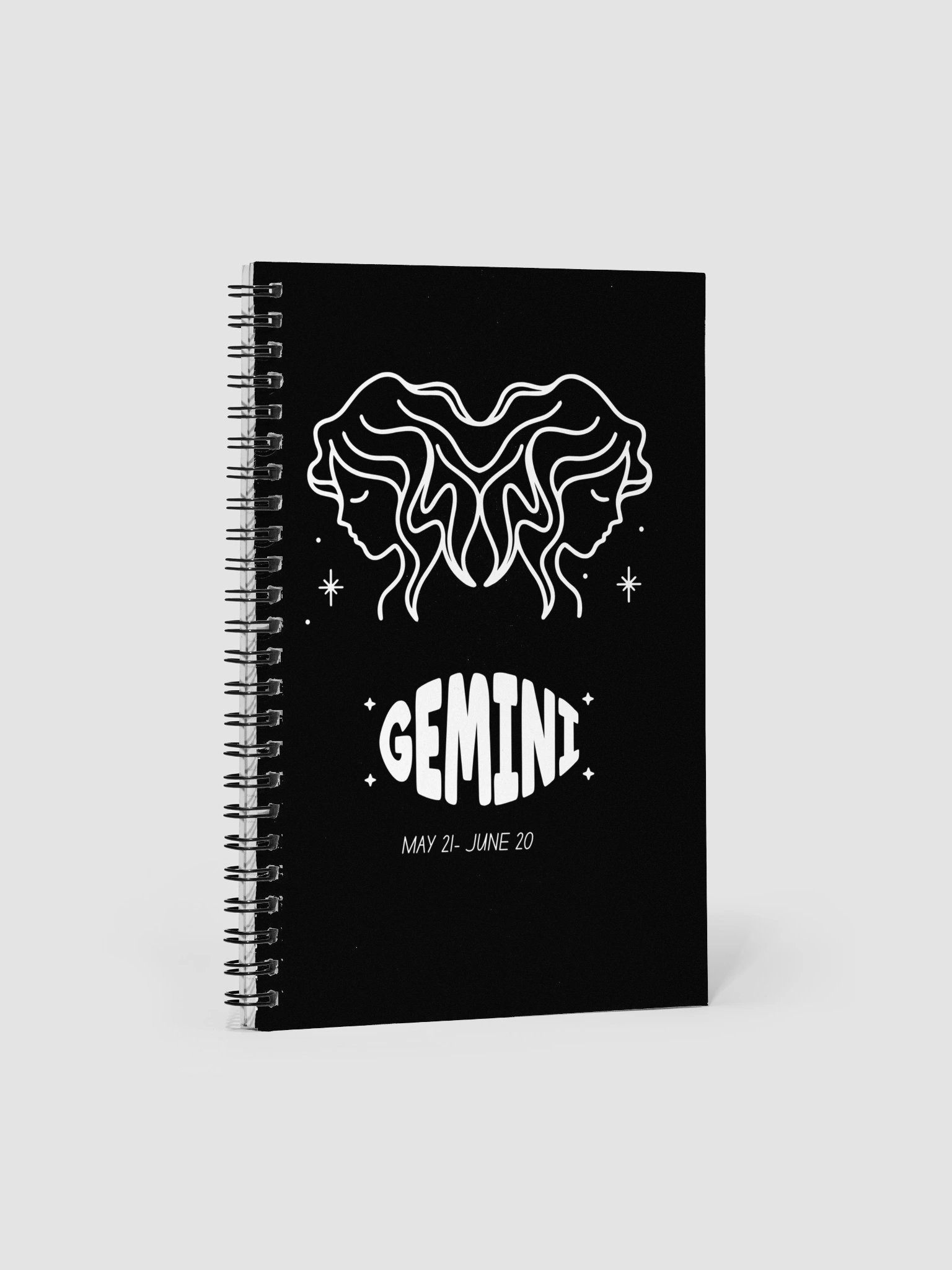 Gemini Zodiac Notebook – Astrology Twins Design | Mystical Celestial Journal for Gemini product image (1)