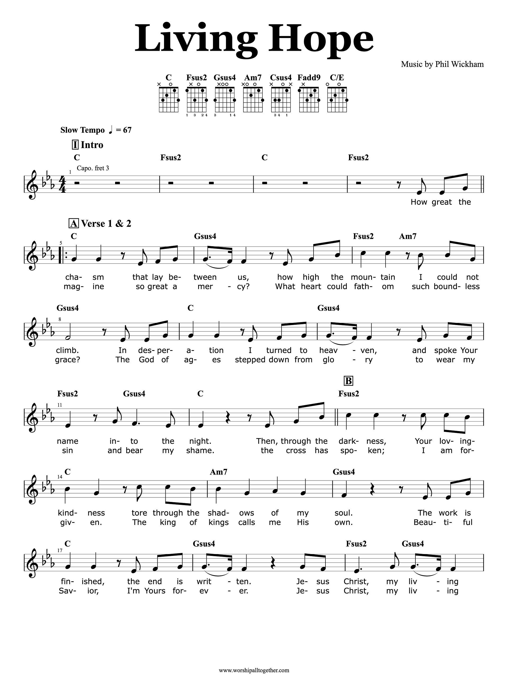Living Hope (Phil Wickham) – Accurate Guitar Chords & Sheet Music | Worship Tutorial product image (1)