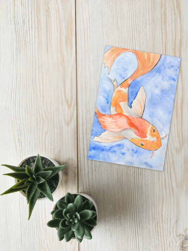 Golden Koi Blank Card product image (4)