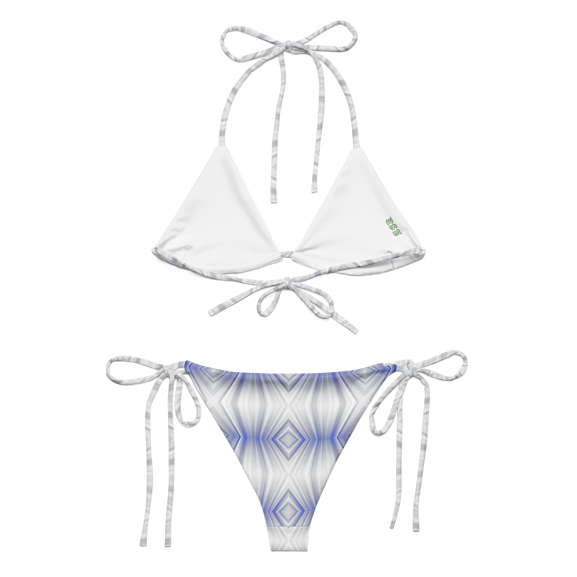 Electric Blue Diamond Fusion Kaleidoscope Blue Diamond Bikini Set product image (6)