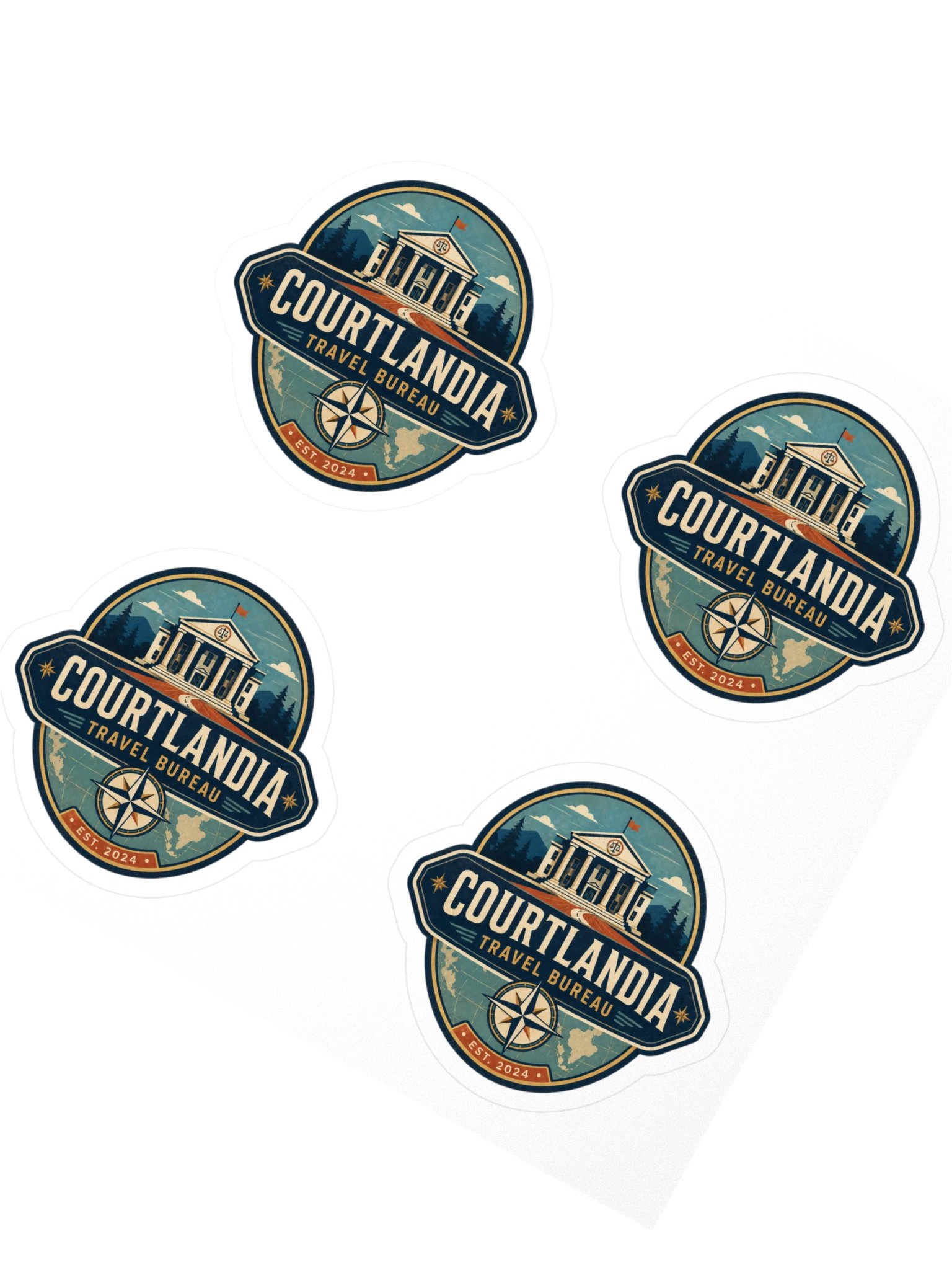 Courtlandia Travel Bureau Kiss Cut Stickers product image (2)