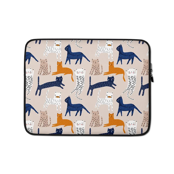 Playful Cat Pattern Laptop Sleeve – Cute Minimalist Protective Case for 13” & 15” Laptops product image (1)
