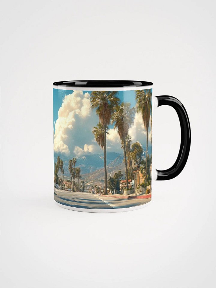 Retro Road Trip: Classic Car on a Palm-Lined Boulevard product image (1)
