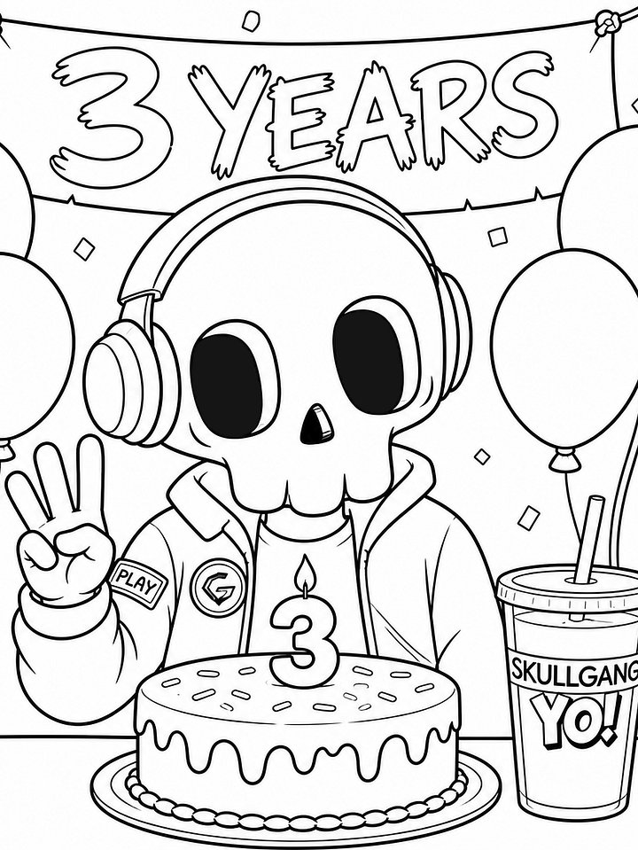 Skull Gang Coloring Page Set product image (1)