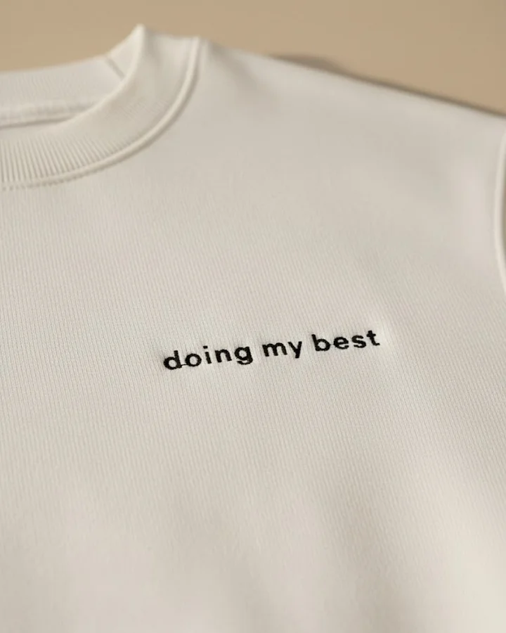 Doing My Best Embroidered Sweatshirt – Minimalist Millennial Mom Crewneck – Lane Seven LS14004 Premium Heavyweight Pullover product image (2)