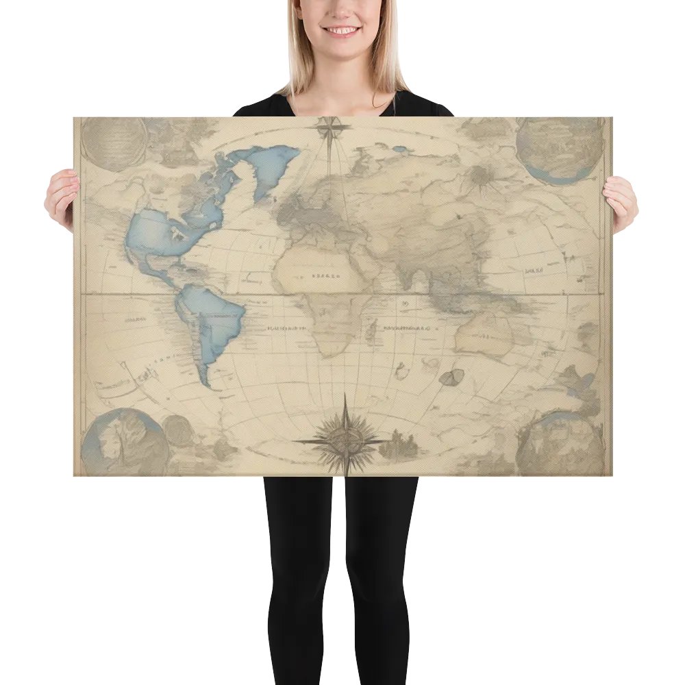 World Map for Wall Art | Earth Impressions Hand-Drawn World Map [24