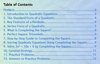 Crash Course: Learn Completing the Square product image (2)