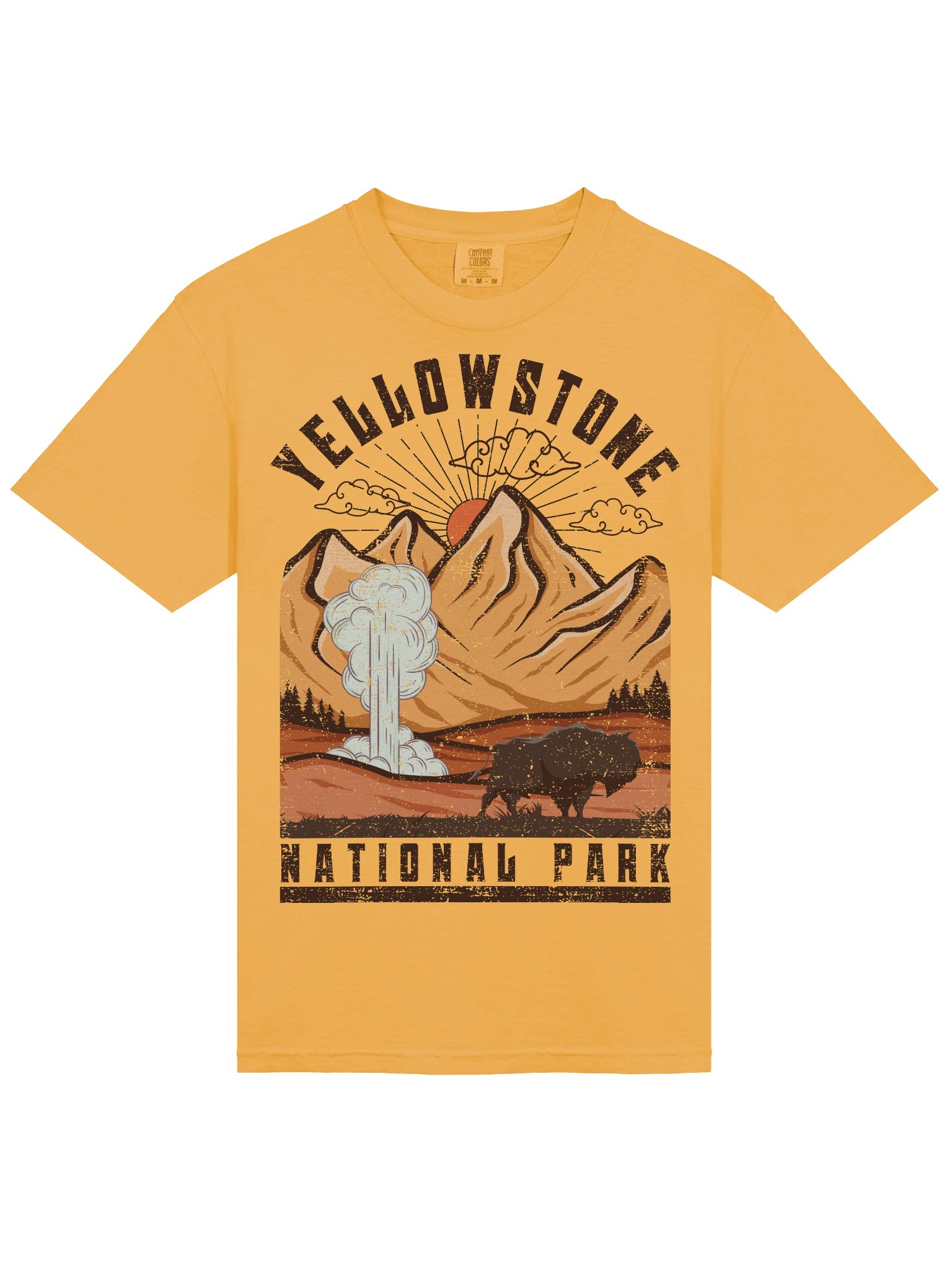 Yellowstone National Park Shirt – Vintage Geyser Bison Mountain Retro Sunset Tee product image (7)