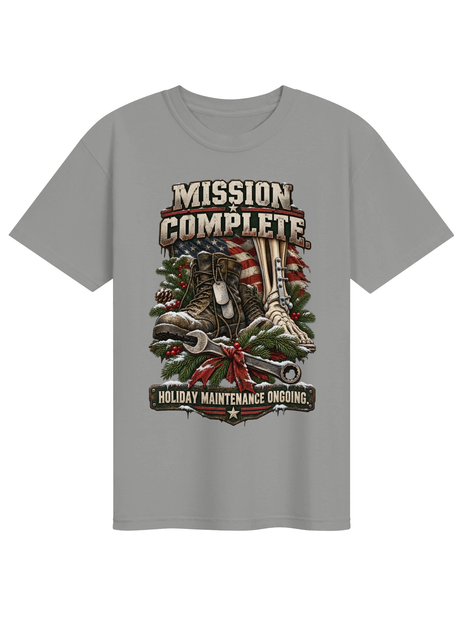 Veteran Christmas Shirt — Mission Complete, Holiday Maintenance Ongoing | Broken Sleigh™ product image (2)