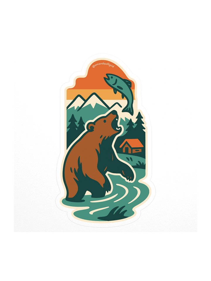 Grizzly & Salmon Wilderness Sticker product image (1)