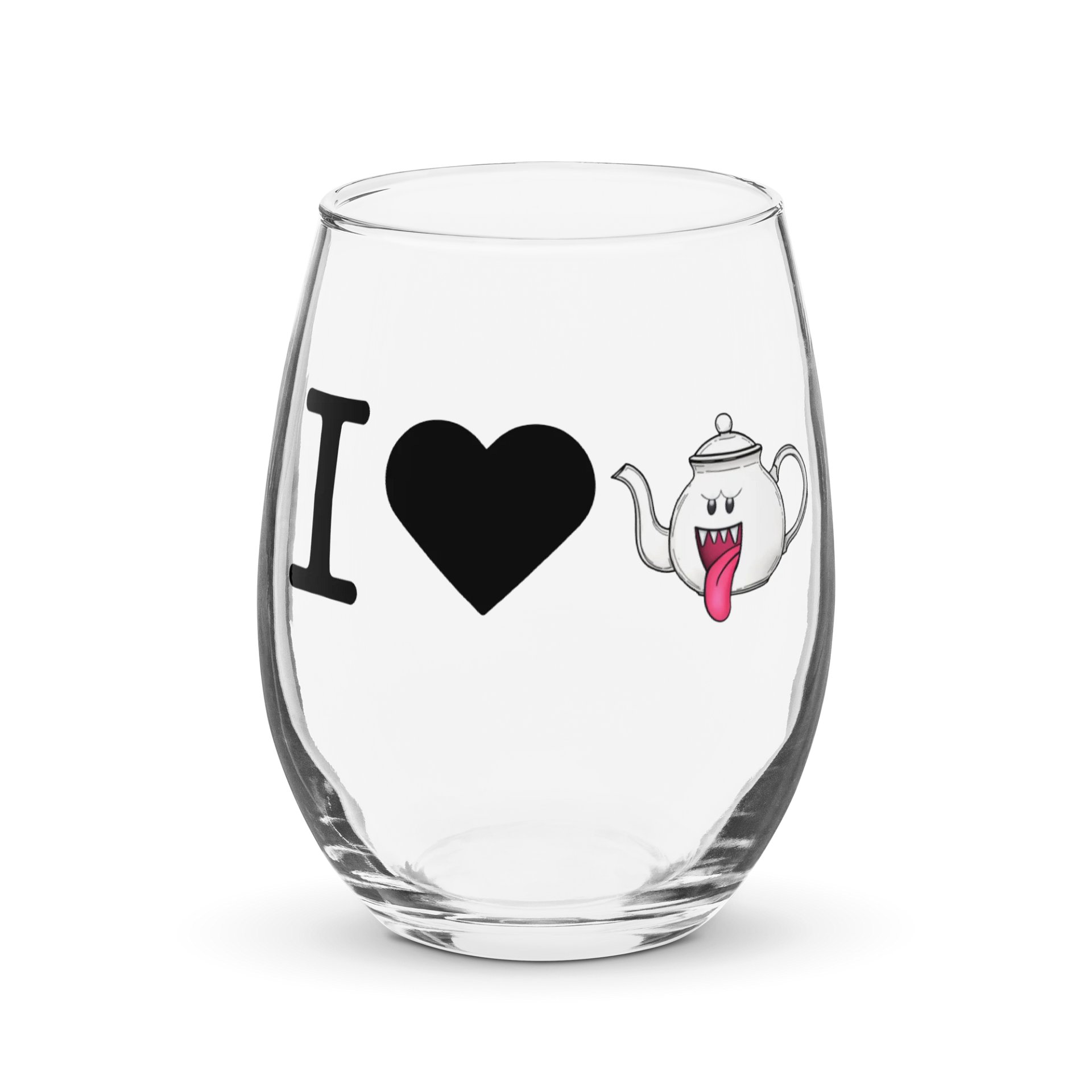 I Love Boo-Tea Stemless Wine Glass product image (1)