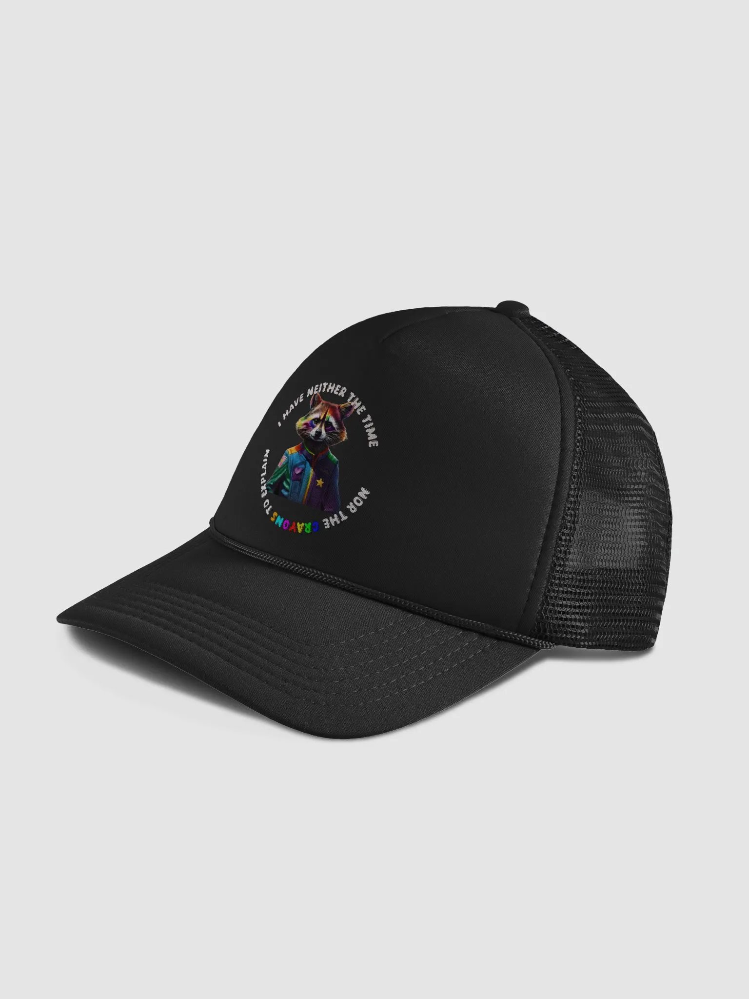 Rainbow Raccoon Trucker Hat product image (4)