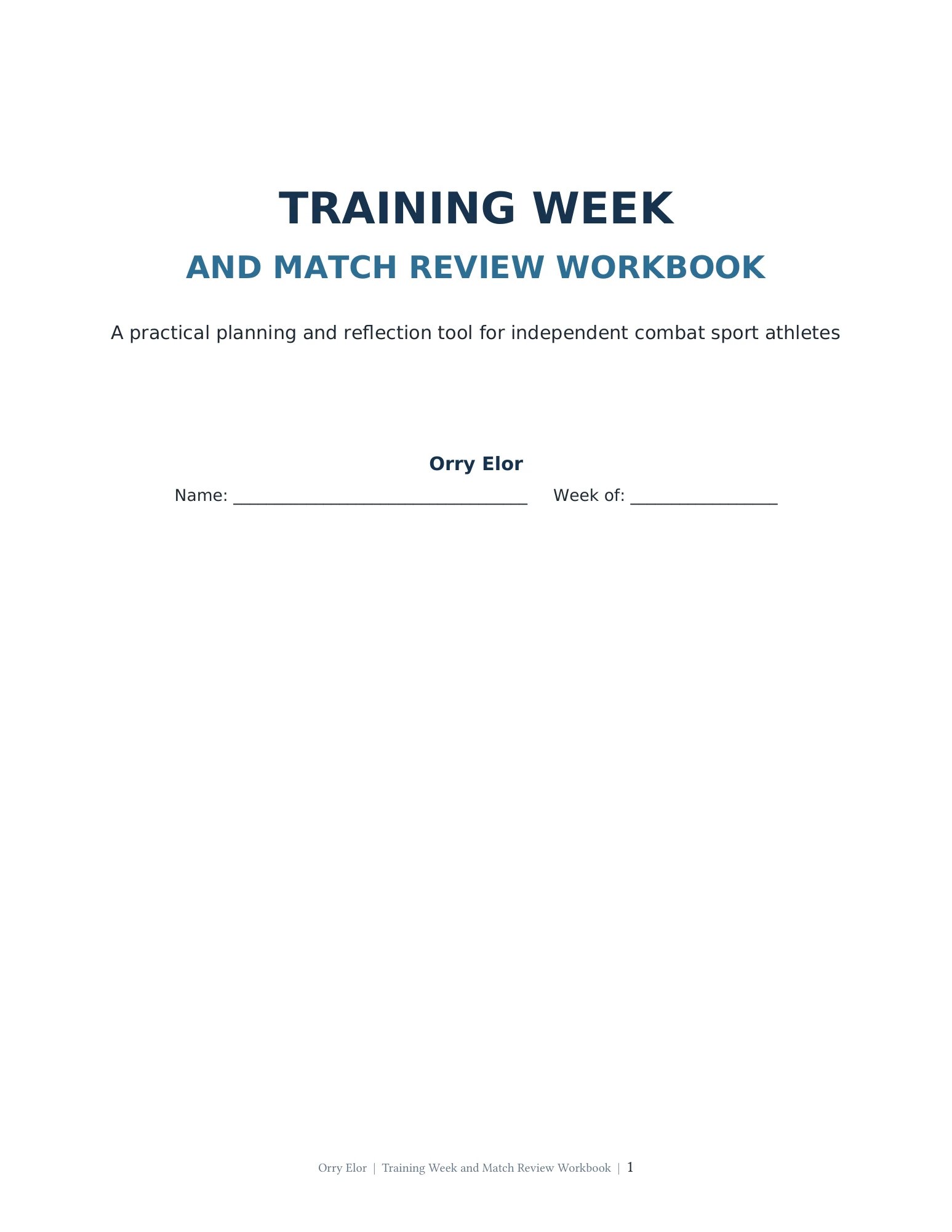 Training Week & Match Review Workbook product image (1)