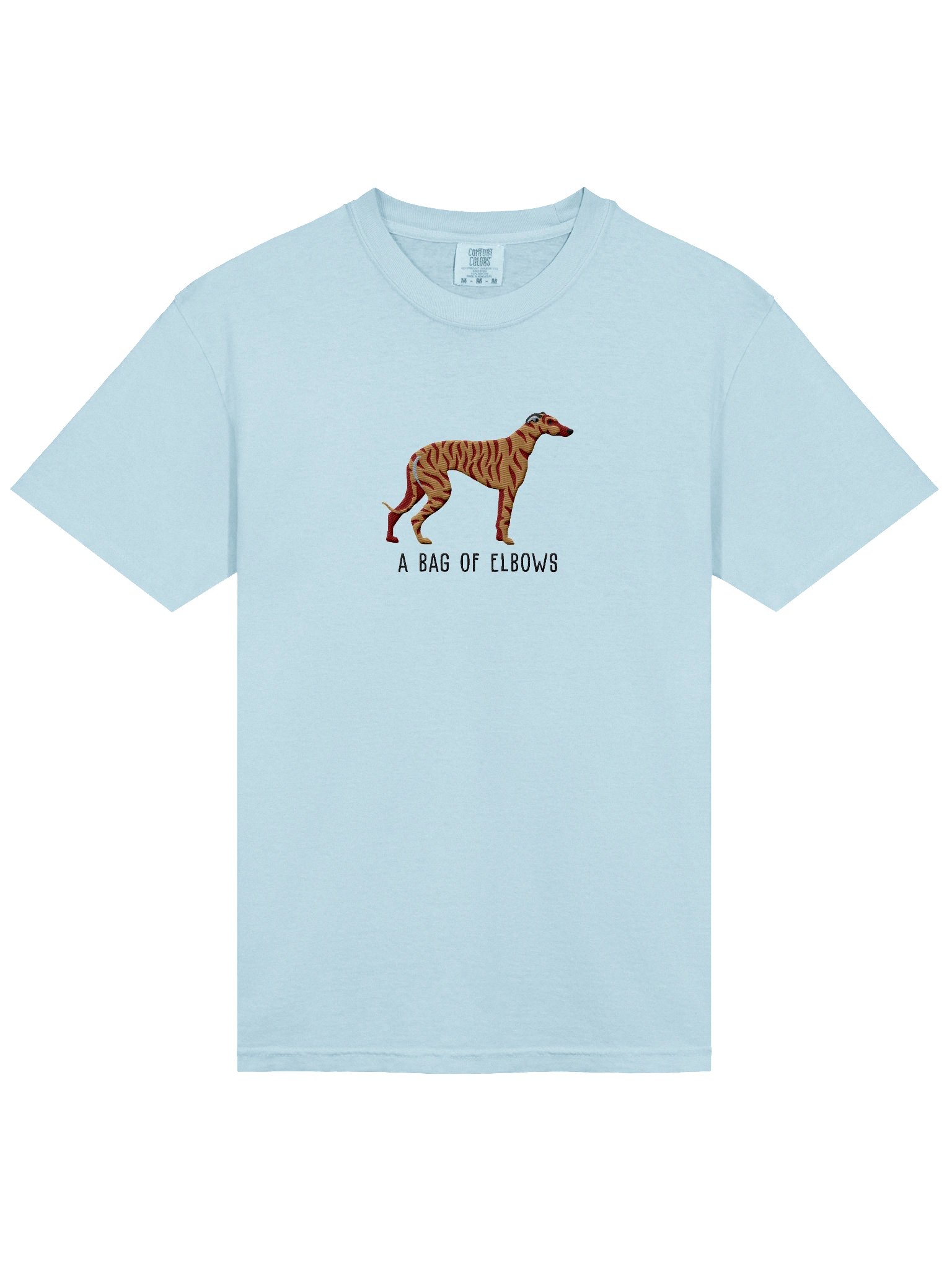 A Bag of Elbows T-Shirt(Embroidered) of a Greyhound(Brindle) product image (6)