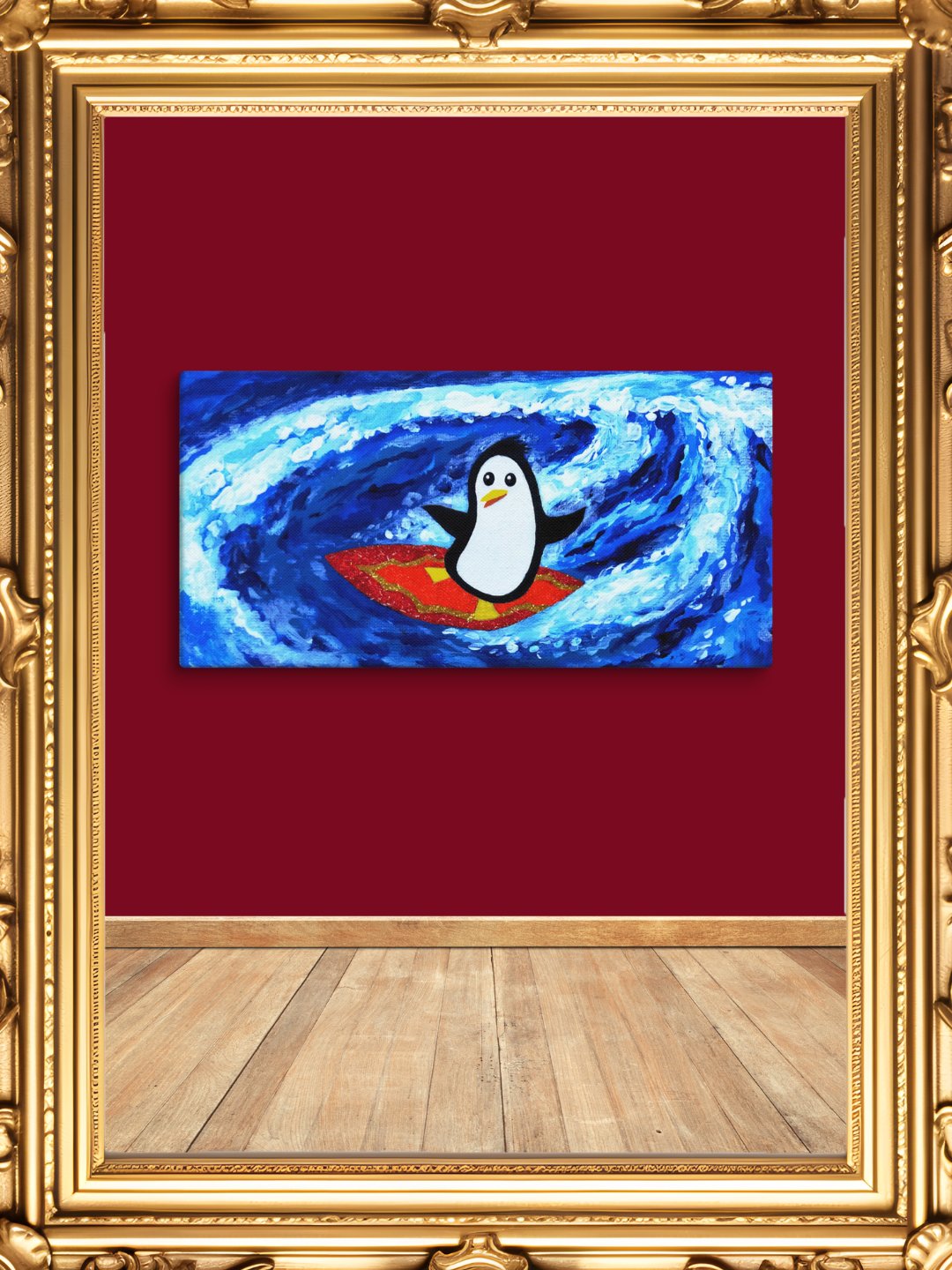 Surfing Penguin Canvas Print product image (4)