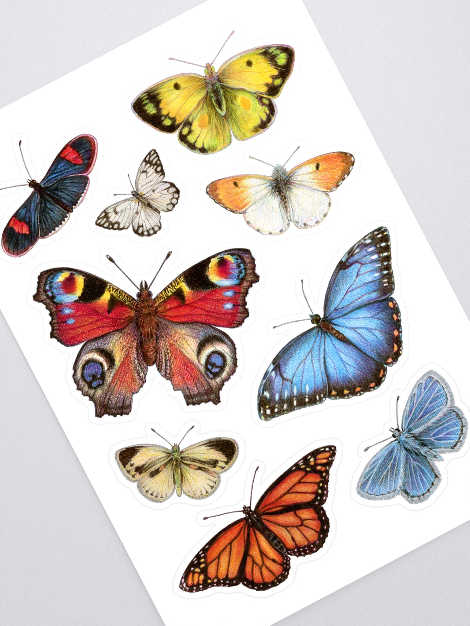 Butterflies illustration sticker sheet product image (1)