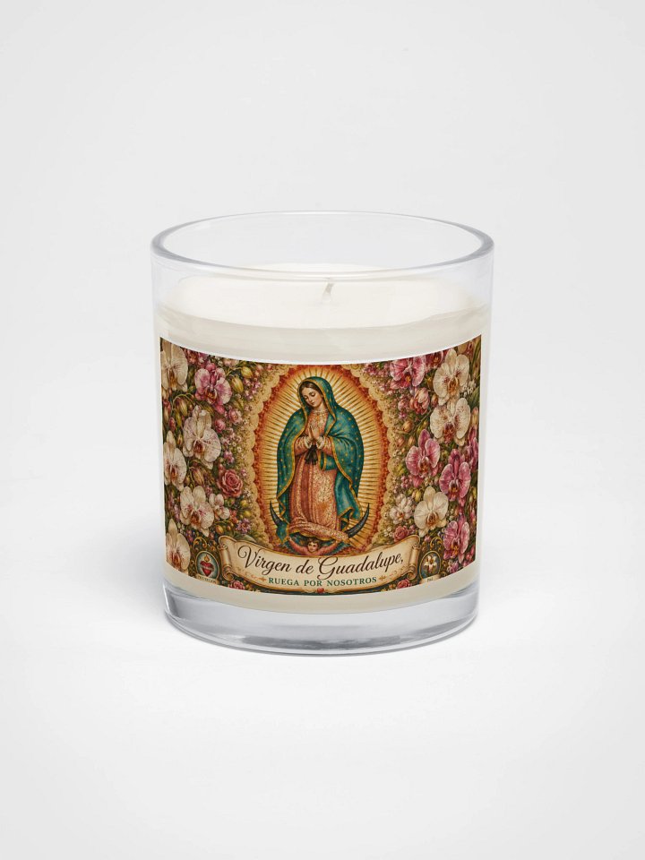 Regalo para Abuela: Vela de la Virgen de Guadalupe - "Dios Bendiga este Hogar product image (1)