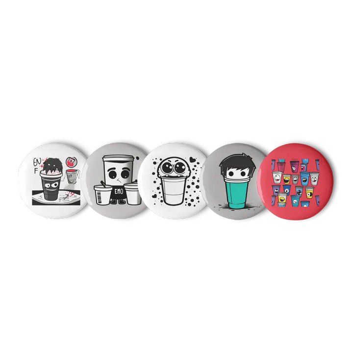 Quirky Cup Faces Pin Set product image (1)