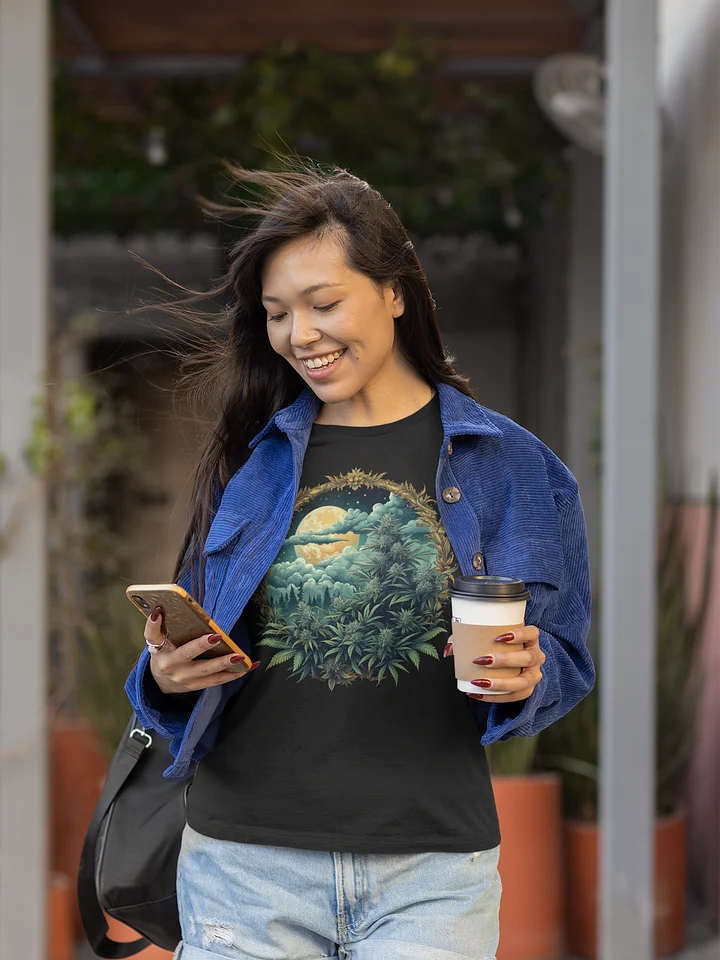 Moonlit Cannabis Dreamscape Design Heavyweight T-shirt product image (2)