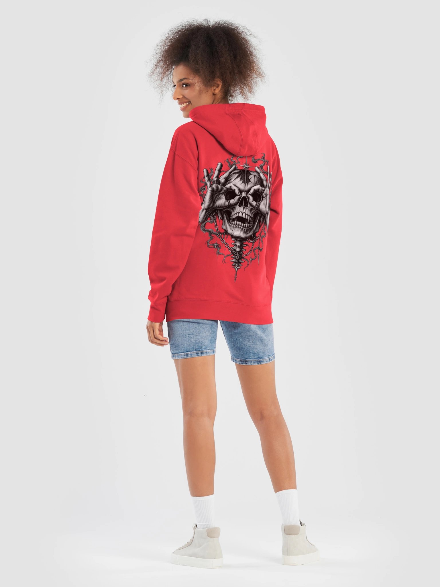 Dark Rose & Mystic Skull Hoodie | Gothic Surrealism product image (3)