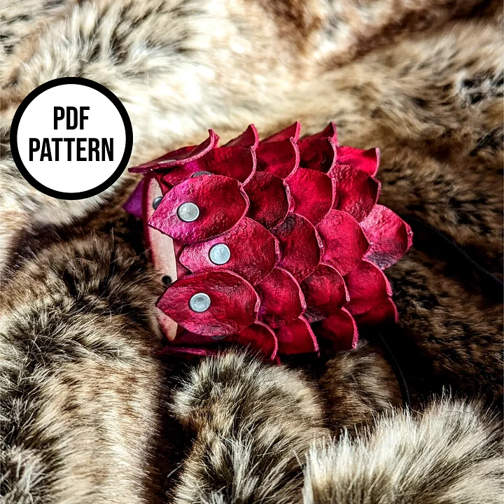 Dragon Scale Leather Cuff PDF Pattern: Rhaenyra Targaryen Inspired product image (2)