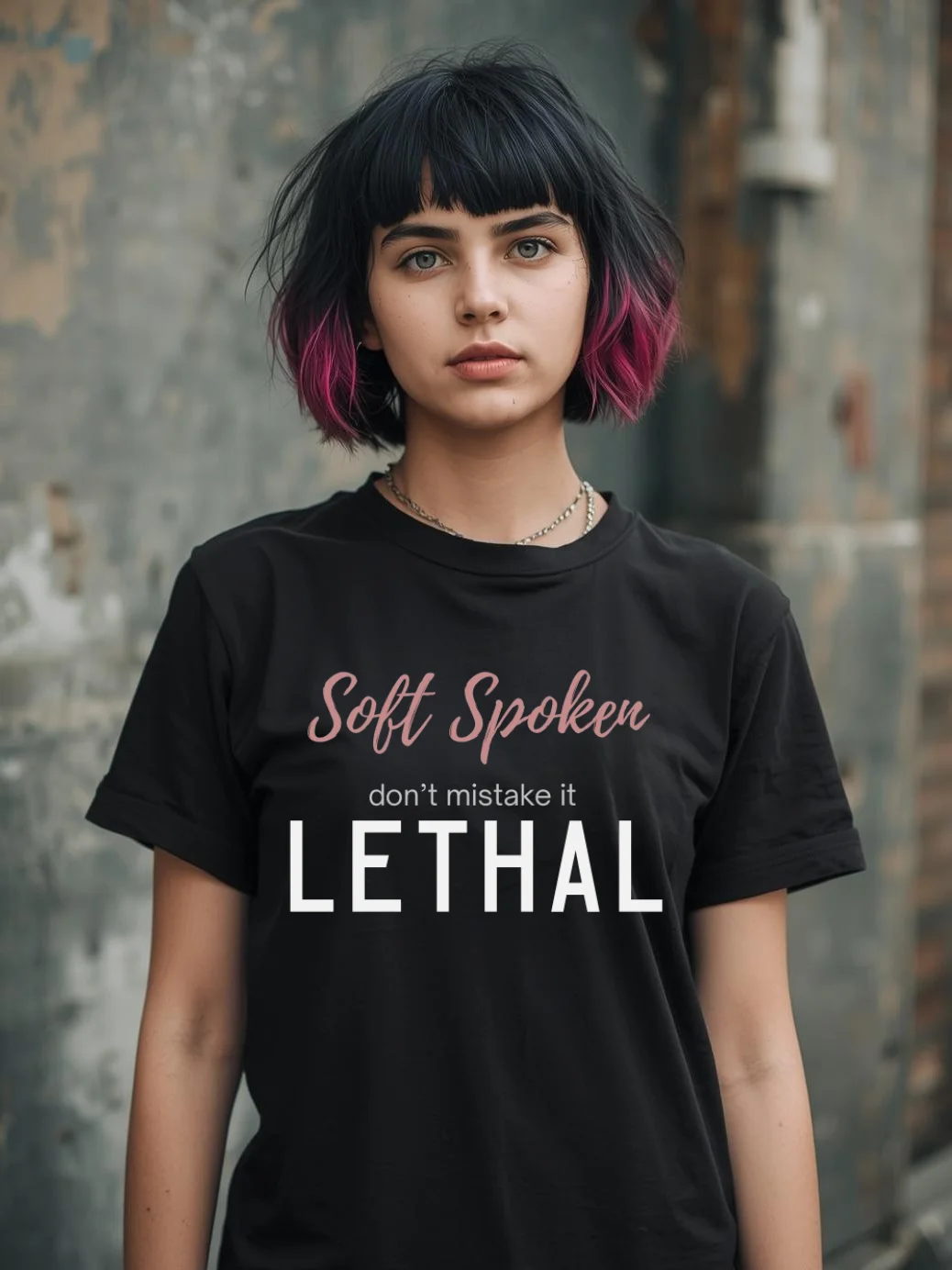 Soft Spoken Don't Mistake it Lethal Tee| Gothic Tattoo- Style By Inkthorn Studio product image (1)