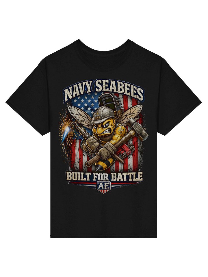 Navy Seabees “Built for Battle” Patriotic T-Shirt | American Freedom Series product image (1)
