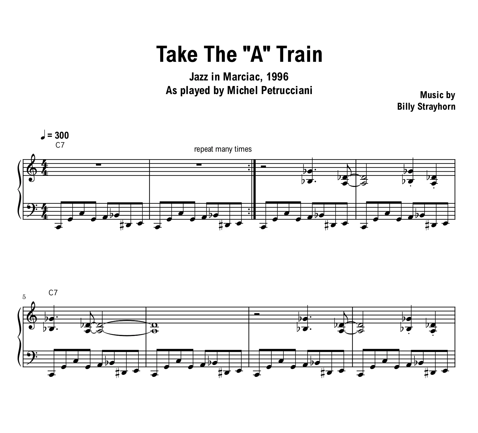 Michel Petrucciani - Take The A Train (Marciac) - Sheet music (PDF) product image (1)