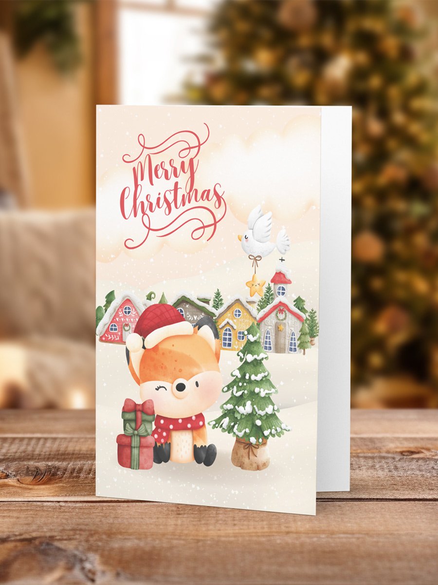 Fox and Dove Merry Christmas Cutie Card product image (1)