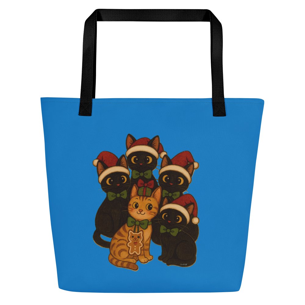 Cat brigade winter Large Tote Bag product image (1)