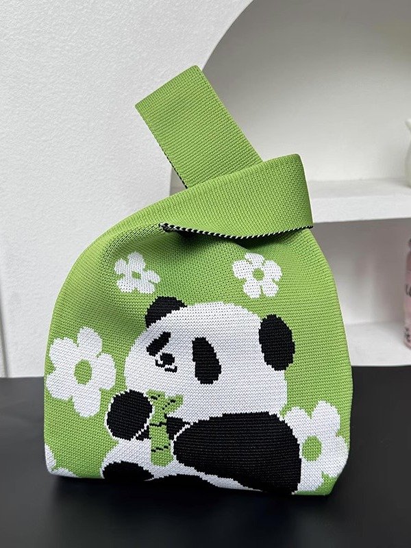 Panda Knitted Tote Bag product image (1)