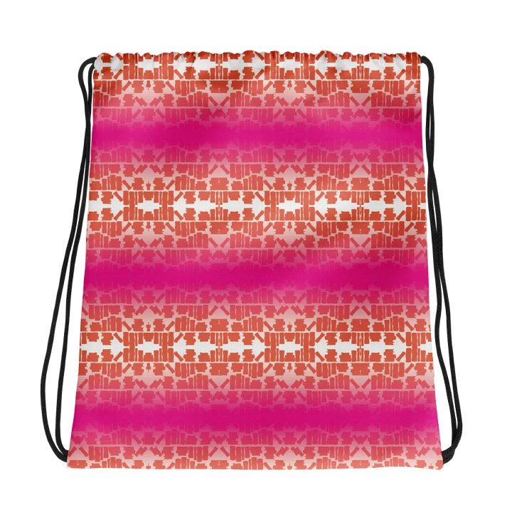 Bookshelf Drawstring Bag (Pink and Orange) product image (1)