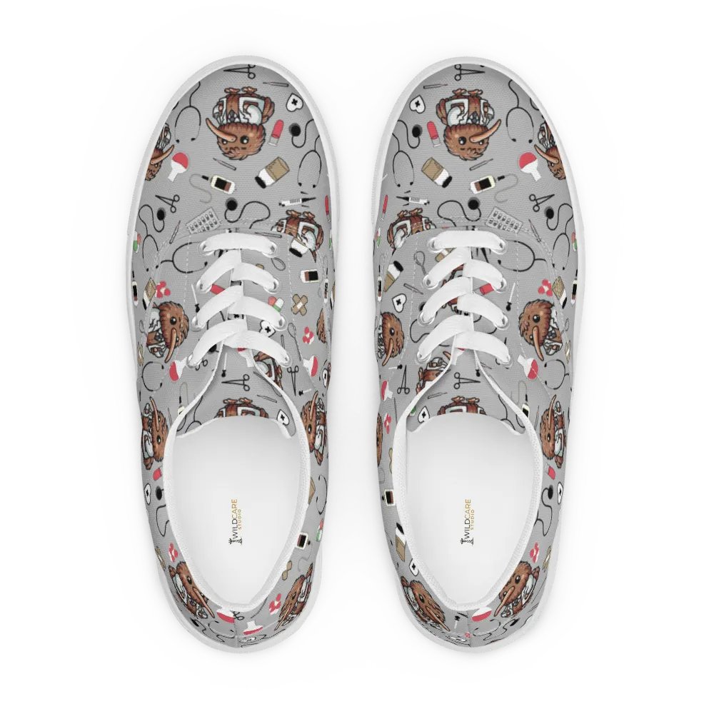 Cute Medical Kiwi Lace-up Canvas Shoes (Grey) product image (5)