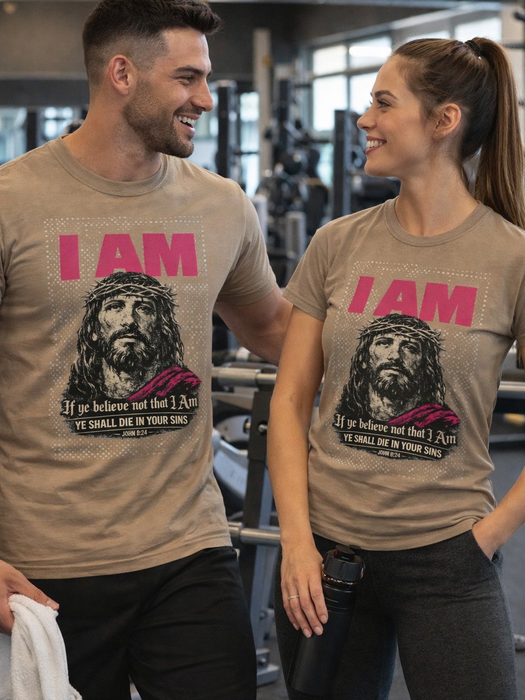 Jesus “I AM” T-Shirt – John 8:24 Bible Verse Christian Faith Graphic Tee, Artistic Christ Portrait Scripture Shirt, Inspirational Religious Apparel product image (2)
