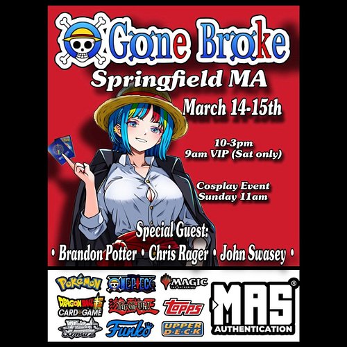 🎉 GBCon Springfield March 14th & 15th! TCG + Anime Trade Show, Cosplay Event, Celebrity Guests, Artist Alley, Kids Zone. Vend...