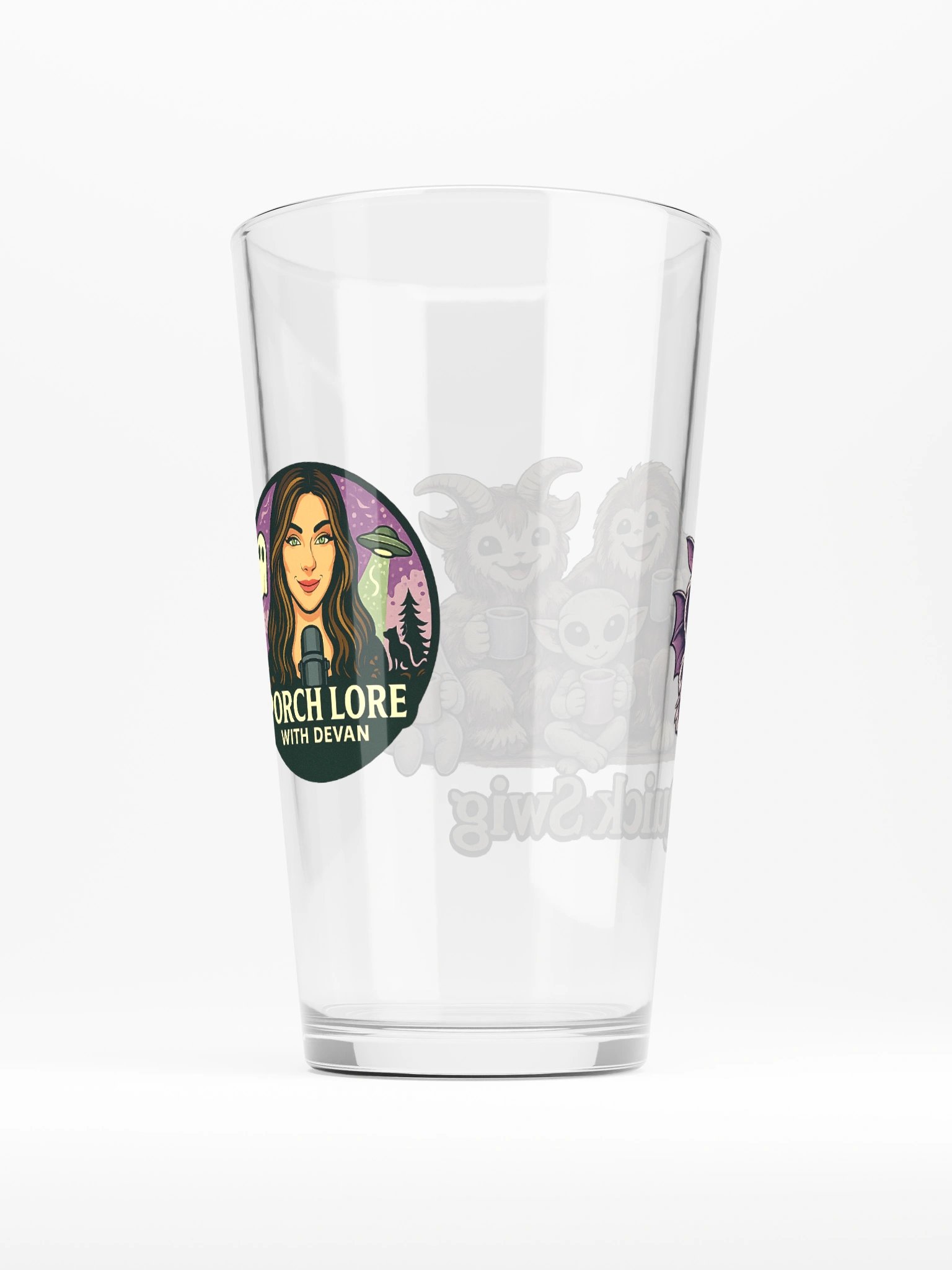CUTIE CRYPTIDS QUICK SWIG SHAKER PINT GLASS 16oz product image (3)